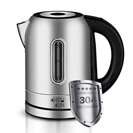 1500W Electric Kettle(BPA-Free)with Temperature Controls, 304 Stainless Steel 1.7 Liter Cordless Fast Boil Tea Kettle with OTTER Thermostat Tech, Auto Shut-Off and Boil Dry Protection, Easy to Clean by CHEW FUN