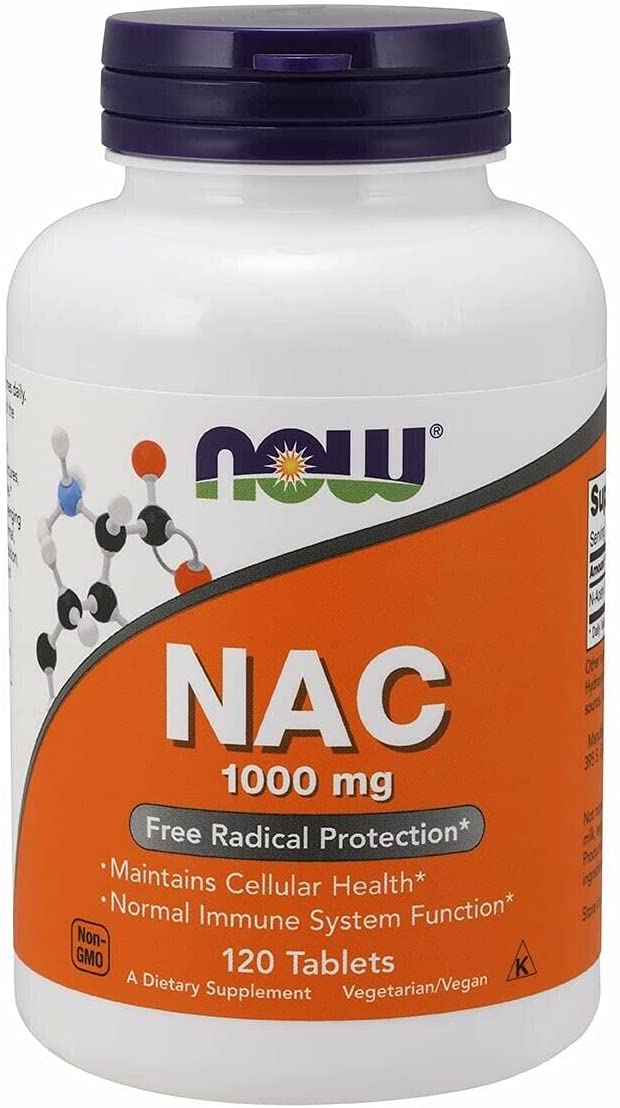 Now Foods NAC N-Acetyl-Cysteine 1,000 mg, Free Radical Protection*,Liver Health 120 Tablets