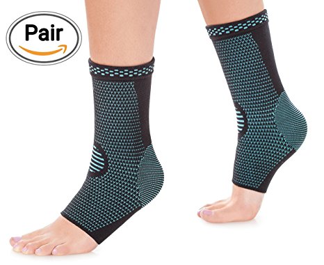 PowerLix Ankle Brace Compression Support Sleeve for Athletics, Injury Recovery, Joint Pain and more. Plantar Fasciitis Foot Socks with Arch Support, Eases Swelling & Heel Spurs, Achilles tendon