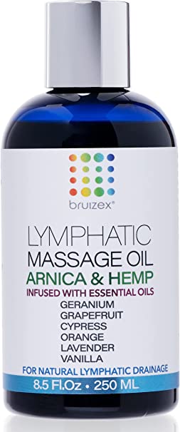 Lymphatic Massage Oil: Natural Hemp Oil for Manual Lymphatic Drainage, Lipedema, Lymphedema, Cavitation, Post Surgery MLD I Liposuction, 360 Lipo, BBL,Tummy Tuck, Massager I Arnica, Lavender I 8.5oz