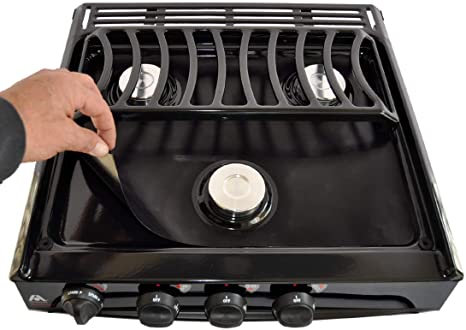 Stove Wrap – Stovetop Protector & Splatter Guard – Pre-cut to fit Atwood, Dometic and Wedgwood Vision 3-burner RV Stoves, Ranges and Cook-tops No More Scuffs, Scratches or Burnt on Messes