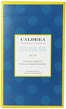 Caldrea Dryer Sheets, Basil Blue Sage, 80 Sheets