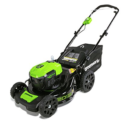 GreenWorks MO40L00 G-MAX 40V 20'' Brushless Dual Port Lawn Mower, Battery and Charger Not Included