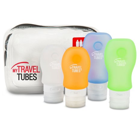Silicone Travel Bottles TSA Approved Toiletry Bag for Liquids Shampoo BPA Free