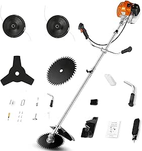 COOCHEER 58cc Weed Wacker, 4 in 1 Cordless Weed Eater Gas Powered, String Trimmers 2-Cycle Gas Brush Cutter Weed Wacker Straight Shaft Grass Edger Gas Grass Trimmer for Lawn and Garden Care Trimming