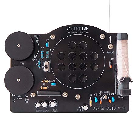 AM FM Radio Kit Soldering Project Kit for Learning Practicing Teaching Electronics by VOGURTIME, New Version