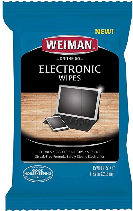 Weiman Electronic Wipes - Non Toxic Safely Clean Your Screen, Laptop, Computer, TV, Equipment-Electronic Cleaner Wipes