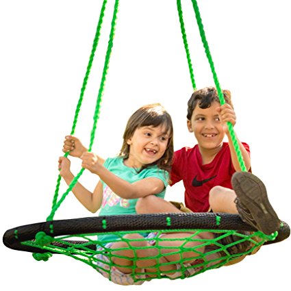 Web Swing - 40 Inch Adjustable Height Spider Rope Tree Swing - Outdoor Toy for Parks, Playgrounds, and Backyards