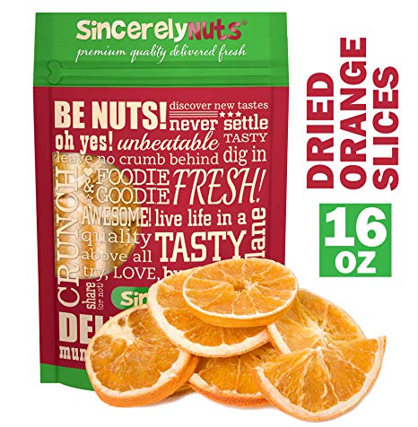 Sincerely Nuts Dried Orange Slices (1 LB) Vitamin C-Rich On-The-Go Snack - High Fiber Treat