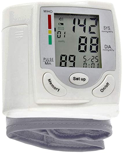 Galapara Wrist Blood Pressure Monitor, LCD Display Blood Pressure Monitor Pulse Meter, Automatic Digital Pulsometer Sphygmomanometer Family Diagnostic-Tool