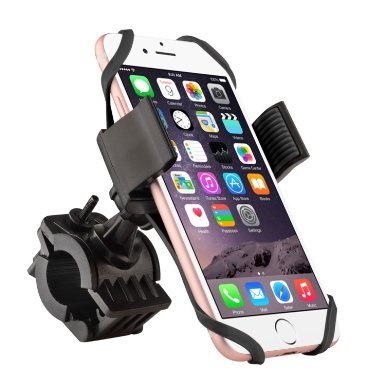 Insten Universal Bicycle Motorcycle MTB Bike Handlebar Mount Phone Holder Cradle With Secure Grip For iPhone 6/6 Plus/6S/6S Plus,Samsung S6/S6 Edge/S7/S7 Edge,LG Nexus 5/V10, HTC One,BlackBerry,Black