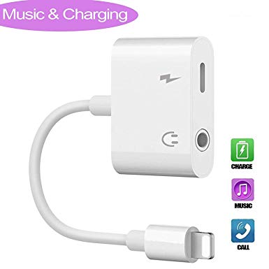 Jack Headphone Adaptor Charger Compatible with Phone 8/8 Plus /7/7 Plus/Phone X/XS/XS Max/XR Earphone Adapter Headphone Aux Audio & Connector Cable Support iOS 11 Later