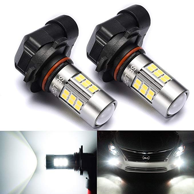 SEALIGHT 9006/HB4 LED Fog Lights Bulbs, DOT Approved, Xenon White 6000K, 27 SMD, 1 Yr Warranty (Pack of 2)