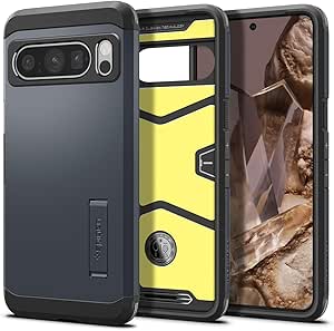 SPIGEN Tough Armor Designed for Google Pixel 8 Pro Case (2023) Impact Shock Absorption Hard Cover - Metal Slate