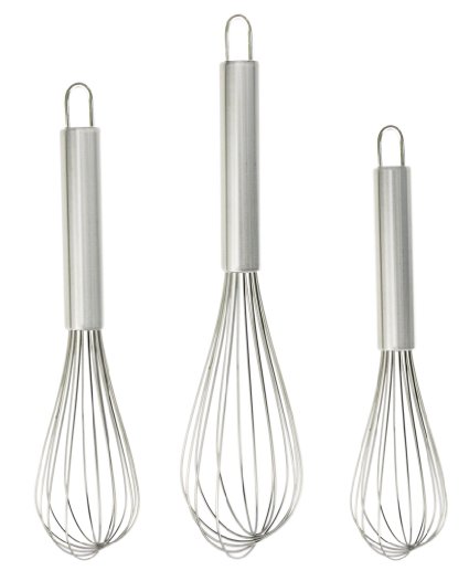 Philonext Stainless Steel Kitchen Whisk, Balloon Wire Whisk, Egg Frother, Milk Beater, Kitchen Utensil for Blending Whisking Beating Stirring, Set of 3 8inch 10inch 12inch