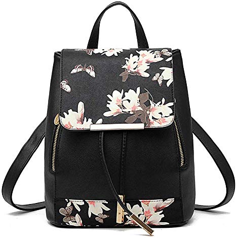 Tibes Small Daypack Casual Waterproof Backpack for Women/Girls Black 2