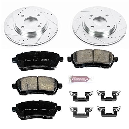 Power Stop K5969 Front Z23 Evolution Brake Kit with Drilled/Slotted Rotors and Ceramic Brake Pads