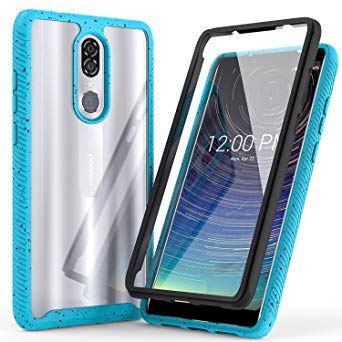 LUCKYCAT Compatible for Coolpad Legacy Case (Not Go Version) Shockproof Clear Multicolor Series Bumper Built-in Screen Protector Cover for Coolpad Legacy 6.36" (2019) 3705A-Blue