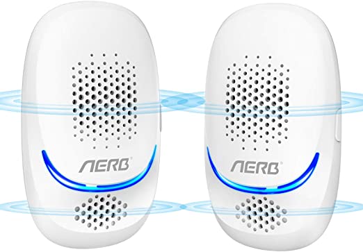 Aerb [2020 Upgraded ] Ultrasonic Pest Repeller, 10W Plug-in Insect Repeller, Electronic Portable Pet Safe Device-Repels Away Fleas, Bugs,Mosquito, Mice, Insect, Ants, Spiders, Rat & More-2 Pack
