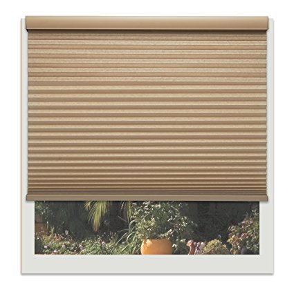 Linen Avenue U1CH2350B48 Custom Cordless 23 1/2 W X 42 To 48 H Chocolate Light Filtering Cellular Shade