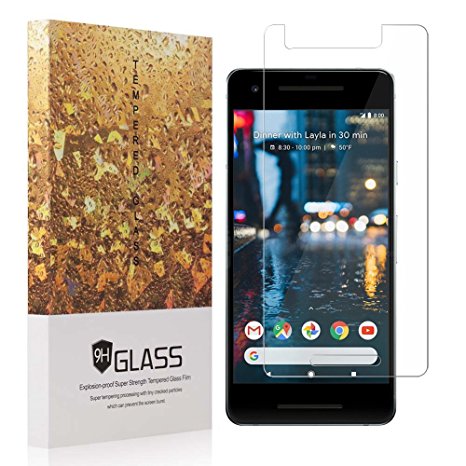 Google Pixel 2 Screen Protector,[2 Pack] YMAKSI Anti Scratch Anti-Bubble Tempered Glass, Premium Screen Protection for Google Pixel 2