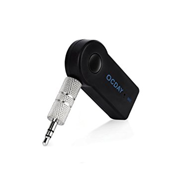 Bluetooth Receiver,Hands-Free Car KitsOCDAY Mini Wireless 3.5 mm Music Audio Stereo Adapter Receiver for Car AUX IN Home Speaker MP3 with Mic