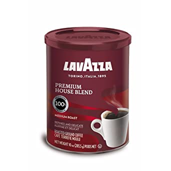 Lavazza Premium House Blend Ground Coffee, Medium Roast, 10-Ounce Can