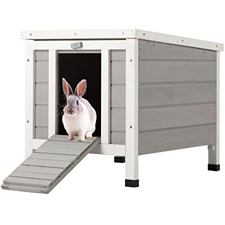 CO-Z Topnotch Weatherproof Indoor Outdoor Wooden Bunny Rabbit Hutch Cat Shelter Guinea Pig House