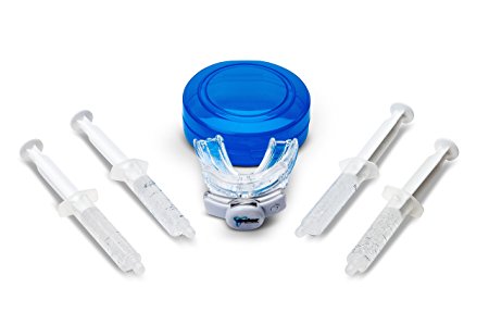 Polar Teeth Whitening Kit has NEW LED light accelerator technology that whitens faster w/ 4 huge teeth bleaching gel syringes and traycase