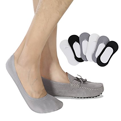 Mens No Show Socks Non-Slip Grips Casual Low Cut Boat Sock 6 Pack