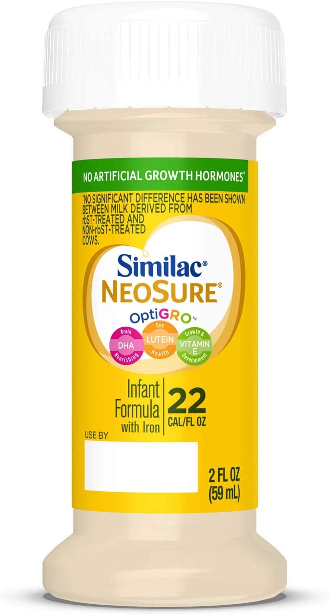 Similac NeoSure Infant Formula with Iron, for Babies Born Prematurely, Ready-to-Feed Bottles, 2 fl oz Bottles, 48 Count
