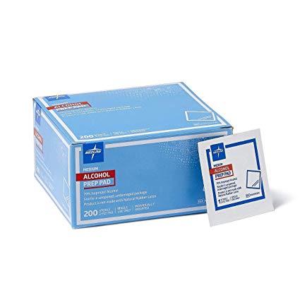 Medline Sterile Medium Prep Pads 70% Isopropyl Alcohol Antiseptic 200 Count (Limited Edition)