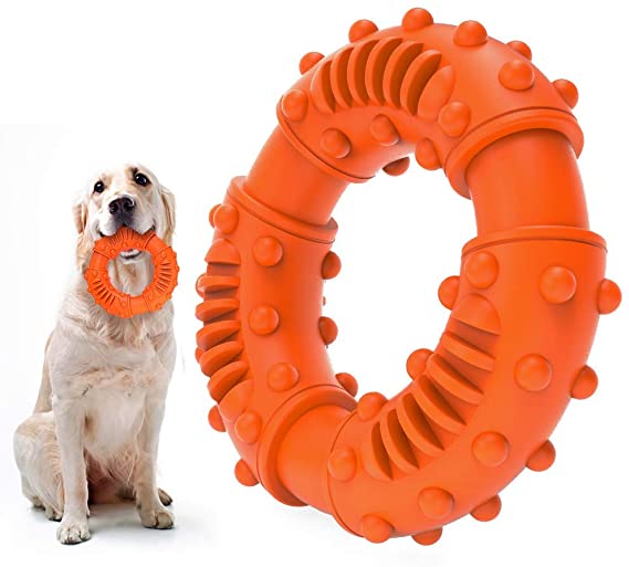 Dog Chew Toys for Aggressive Chewers Small Medium Large Breed, Tough Indestructible Best Rubber Puppy Teething Toy, Funny Interactive Fetch and Tug Pet Birthday Gifts, Keep Dogs from Anxiety Boredom