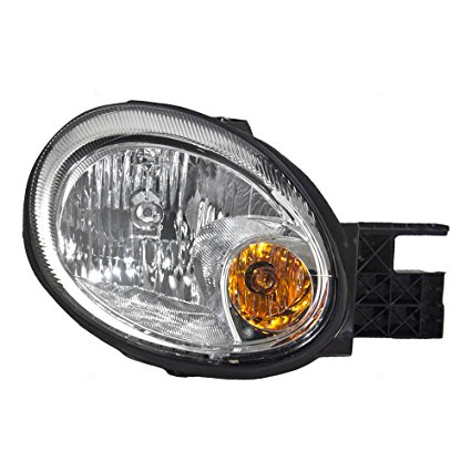 Passengers Headlight Headlamp with Chrome Bezels Replacement for Dodge Neon 5303550AI
