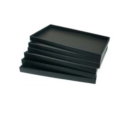 6 Black Faux Leather Jewelry Display Trays Showcase Displays