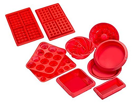 Sorbus Silicone Value Baking Set, Bundle of 9 Different Baking Molds, Easy To Clean, Oven / Microwave / Dishwasher / Freezer safe, Heat Resistant Up To 450F