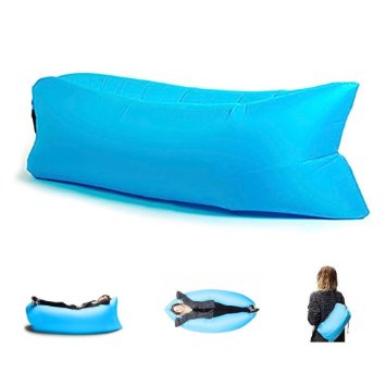 LingAo Outdoor Inflatable Hangout Portable Bag Lounger Nylon Fabric Suitable For Camping, Beach Couch Sofa (blue)