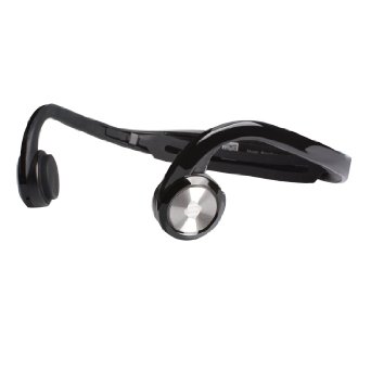 Bone Conduction Bluetooth Headphone, ZANYA [IPX6 Waterproof] [Microphone] [Remote Control] [Noise Cancelling] Ear Hook Sports Bluetooth V4.1 Wireless Stereo Earphone Headset (Black)