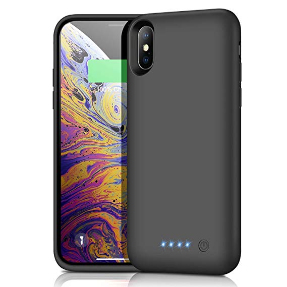 Kilponen Battery Case for iPhone X/XS/10 - [6500mAh] Charging Case Extended Battery for iPhone X/XS Rechargeable Battery Backup Power Bank Portable Charger Case 5.8 inch Black
