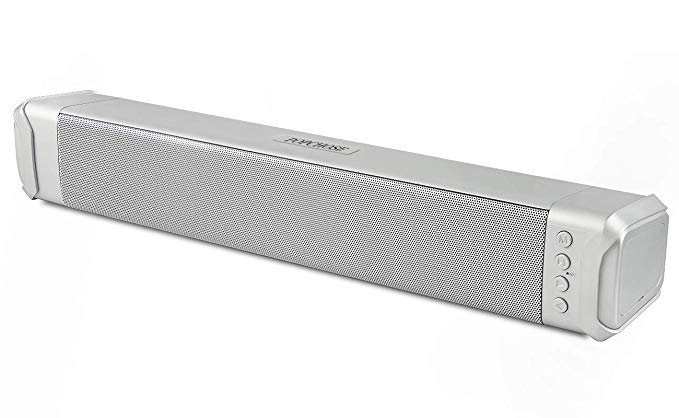 Mini Soundbar, POPCHOSE 16.5 Inch Powerful Bluetooth Sound Bar 2.0 Channel Mini Portable Super Bass Stereo Audio Computer Speakers for Computer PC Tablet TV