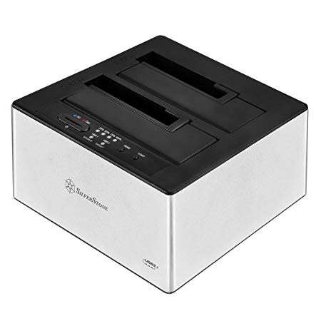 SilverStone SST-TS12C - USB 3.1 Type C (Gen 2) Dual Bay Hard Drive Docking Station for 2.5"/3.5" SATA SSD/HDD, Support SATA I, II, III and UASP, charcoal