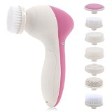 Pixnor P2016 Facial Brush 7 in 1 Facial Massager Face Brush with 7 Brush Heads - Rosy