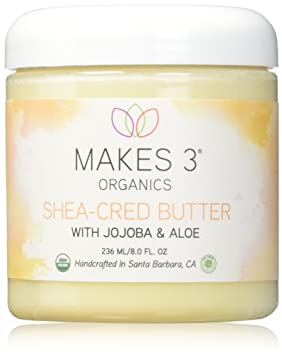 Unrefined Raw Organic Virgin Shea Butter by Makes 3 Organics - Better Shea Butter (8 Fl Oz)