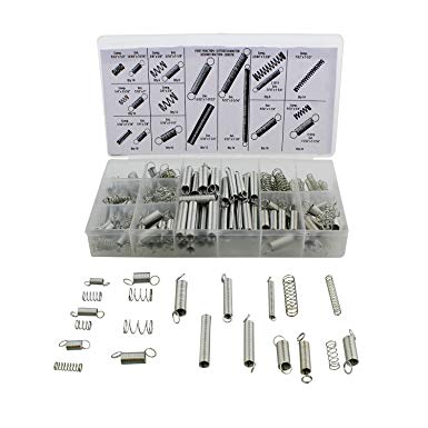 ABN Compression & Extension Spring 200 pc Medium-Size Assortment Set, Steel Wire Metal Tension Springs Replacement Kit