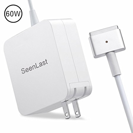 SEENLAST Macbook Pro Charger Replacement 60W Magsafe 2 Magnetic T-Tip Power Adapter Charger for Apple Macbook Pro 13-inch Retina display(After Late 2012)
