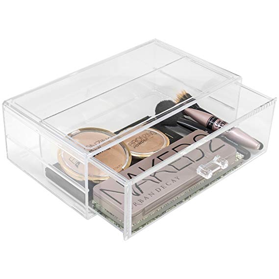 Sorbus Acrylic Cosmetics Makeup and Jewelry Storage Case Display Sets –Interlocking Drawers to Create Your Own Specially Designed Makeup Counter –Stackable and Interchangeable