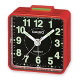 Casio TQ140 Travel Alarm Clock - Red Clock Radios