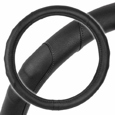 GripDrive Pro Stitched Synthetic Leather Steering Wheel Cover - Ergo Contour Comfort Hand Grips - Small 135 - 145