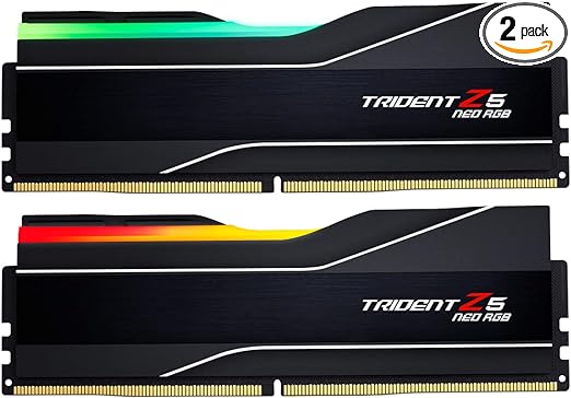 G.SKILL Trident Z5 Neo RGB Series (AMD Expo) DDR5 RAM 32GB (2x16GB) 6400MT/s CL32-39-39-102 1.40V Desktop Computer Memory UDIMM - Matte Black (F5-6400J3239G16GX2-TZ5NR)