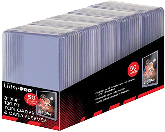 3" X 4" Super Thick 130 pt Toploader with Thick Card Sleeves (50 ct.)